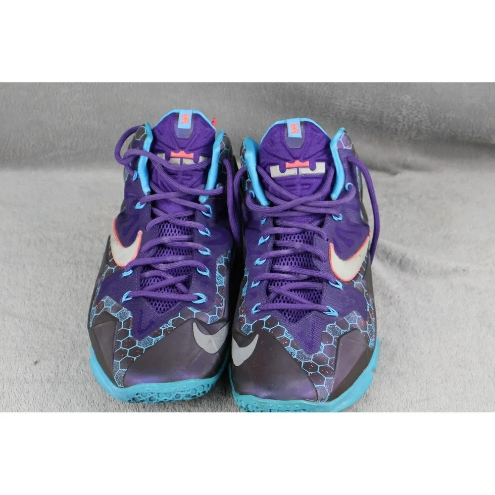 Mens Nike LeBron 11 Shoes Size 11 Purple Teal High Top Basketball 2013